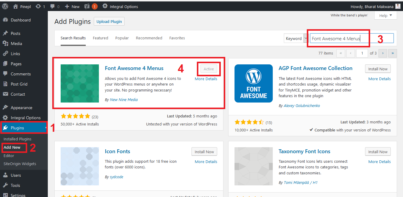 How to Add Font Awesome Icons to WordPress Websites Menus
