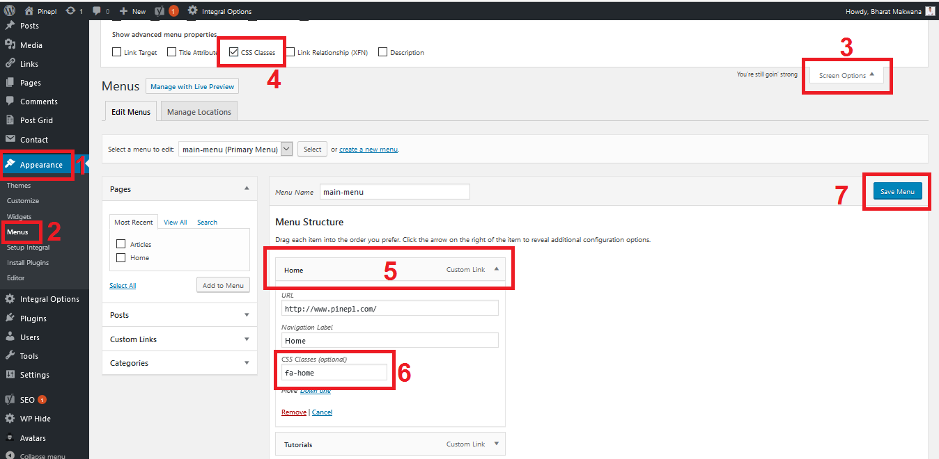 How to Add Font Awesome Icons to WordPress Websites Menus
