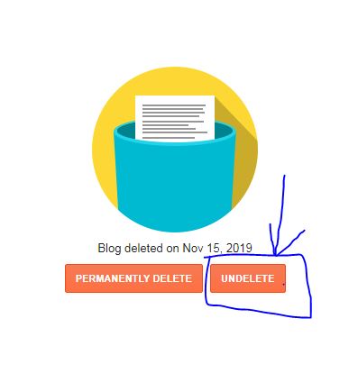 How To Undelete A Blogger Blog
