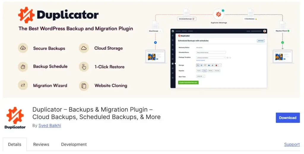 Duplicator Backup Plugin